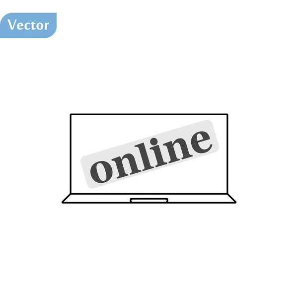 Online Black Line Shopping Vector Icon White Background Eps10 — 스톡 벡터