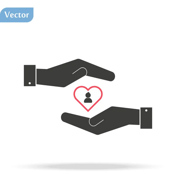 Hands Heart Icon Flat Design Best Vector Icon Eps — Stockový vektor