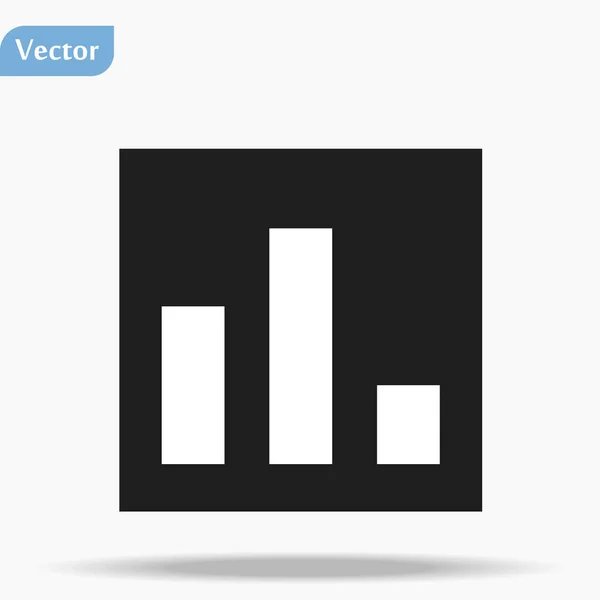 Información Negocios Icono Gráfico Blanco Negro Vector Icono Gráfico Barras — Vector de stock