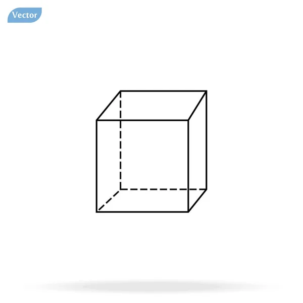 Icono Línea Cubo Aislado Fondo Moderno Pictograma Plano Negocio Marketing — Archivo Imágenes Vectoriales