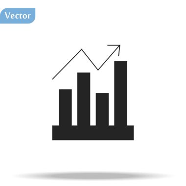 Vektör büyüyen grafik simgesi. Grafik Simgesi gri arkaplanda izole edildi. eps10