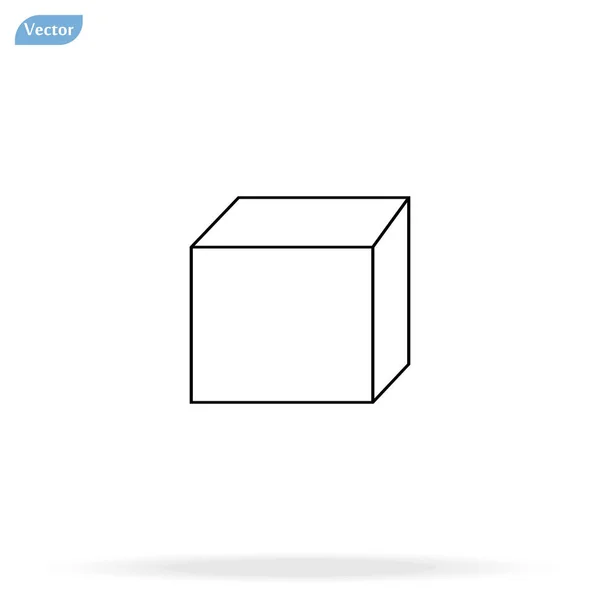 Icono Línea Cubo Aislado Fondo Moderno Pictograma Plano Negocio Marketing — Vector de stock