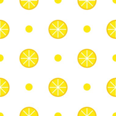 Beyaz arkaplanda limonlu kusursuz desen, vektör illüstrasyonu 10