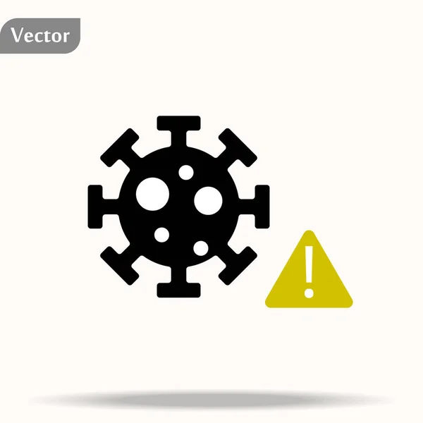 Símbolo do Coronavirus COVID-19. Ícone. Prevenção de covid. Alerta global de pandemia. Ilustração vetorial isolada. eps10 —  Vetores de Stock