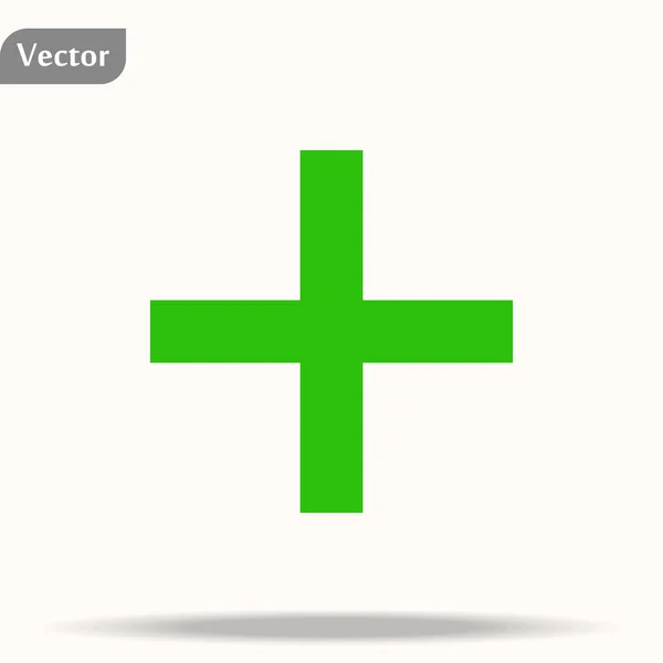 Grönt plustecken. Positiv symbol isolerad på vit bakgrund. Vektor EPS10 — Stock vektor