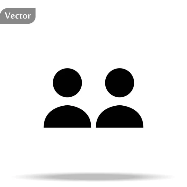 Ícone de duas pessoas, ícone social isolado no fundo branco. Arte vetorial. eps10 —  Vetores de Stock