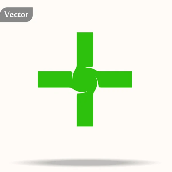 Signo verde más. Símbolo positivo aislado sobre fondo blanco. Vector EPS10 — Vector de stock