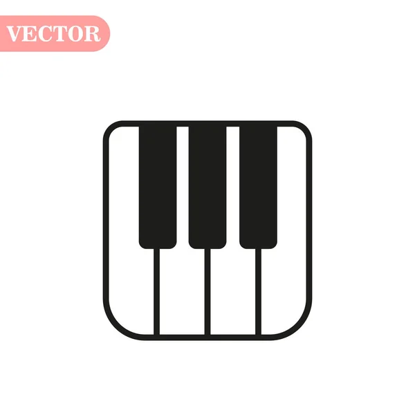 Piano keyboard icon, isolated on white background, vector illustration. — Stock Vector