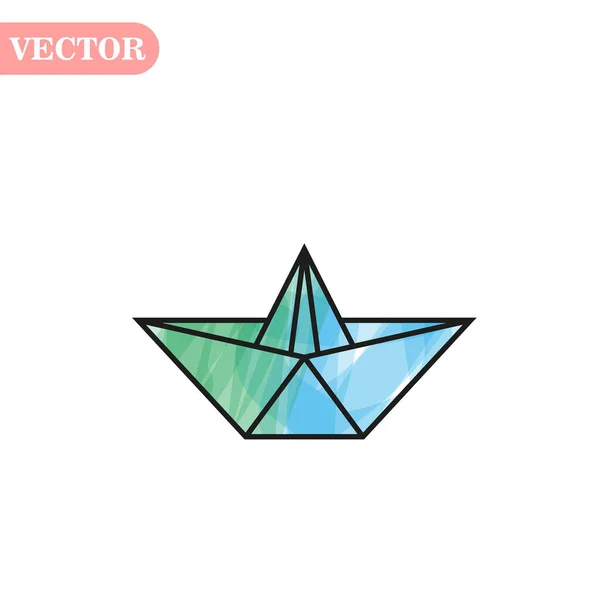 Vector Blue Paper Ship isoliert auf weißem Hintergrund. Folge 10 — Stockvektor