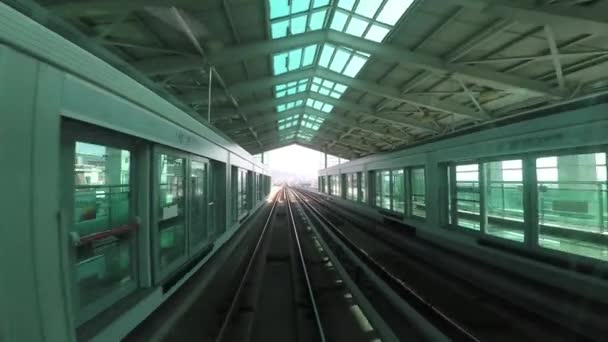 Ett Obemannat Tåg Gimhae Busan Obemannade Tåg Gimhae Busan Sydkorea — Stockvideo