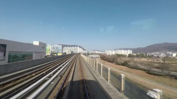 Tren Tripulado Gimhae Busan Tren Tripulado Gimhae Busan Corea Del — Vídeo de stock