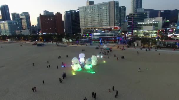 2018 Haeundae Beach Cityscape Haeundae Beach Cityscape Busan South Korea — Stock Video