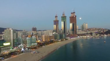 Yeni yıl/Haeundae Beach zaman zaman yeni Cityscape Haeundae Beach Cityscape yıl, Busan, Güney Kore, Asya