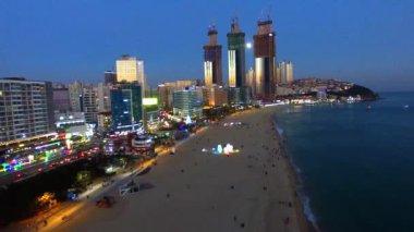 01-01-2018 Haeundae Beach Cityscape /Haeundae Beach Cityscape, Busan, Güney Kore, Asya zaman 01-01-2018