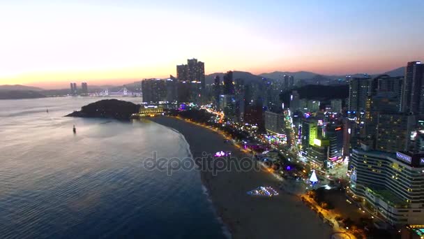 2018 Plaży Haeundae Beach Gród Haeundae Gród Busan Korea Południowa — Wideo stockowe