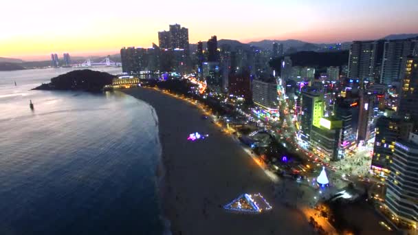 2018 Haeundae Beach Stadsbilden Haeundae Beach Stadsbilden Busan Sydkorea Asien — Stockvideo