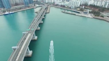 20180104 günbatımı Gwangan köprü ve Gwangalli / Jan-04-2018 zaman günbatımı Gwangan köprü ve Gwangalli, Busan, Güney Kore