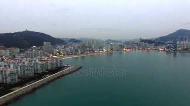 20180104 günbatımı Gwangan köprü ve Gwangalli / Jan-04-2018 zaman günbatımı Gwangan köprü ve Gwangalli, Busan, Güney Kore