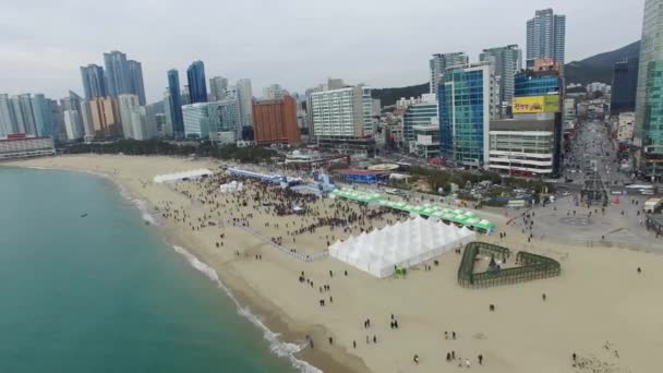 Söndag Haeundae Busan Sydkorea Asien När Jan 2018 — Stockvideo