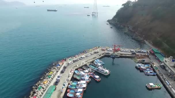 Luchtfoto Van Songdo Beach Aerial View Van Songdo Beach Busan — Stockvideo