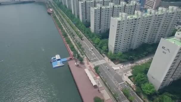 Traffic Suyoung River Busan South Korea Asia Traffic Suyoung River — Stock Video