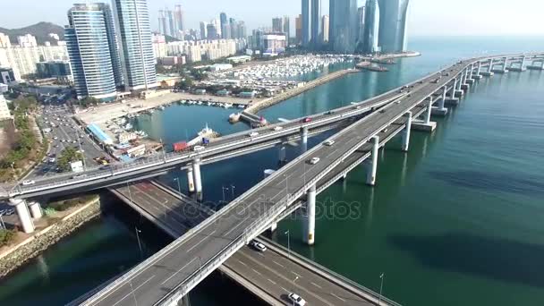 Trafik Centum City Haeundae Busan Sydkorea Asien Trafik Centum City — Stockvideo
