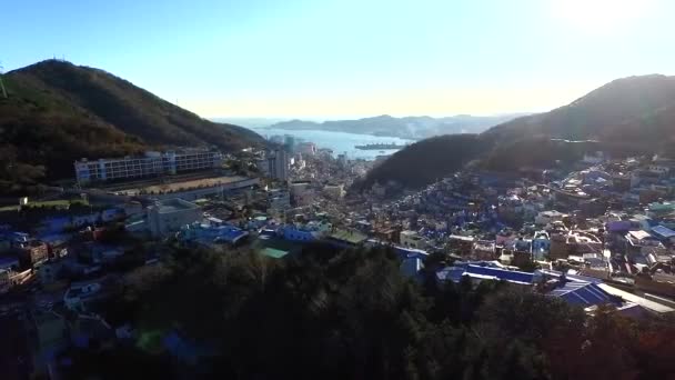 Χειμώνα Του Χωριού Gamcheon Πολιτισμός Χειμώνας Πολιτισμού Gamcheon Χωριό Μπουσάν — Αρχείο Βίντεο