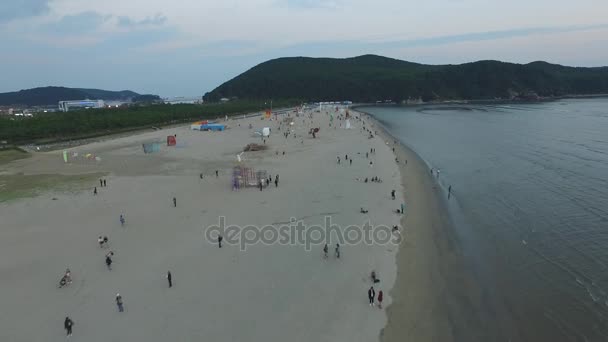 Jesień Dadaepo Plaży Jesień Azji Beach Busan Korea Południowa Dadaepo — Wideo stockowe