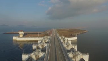 Havadan görünümü Saemangeum set / havadan görünümü Saemangeum Deniz kenarındaki sete, Güney Kore, Asya zaman Ekim-25-2017