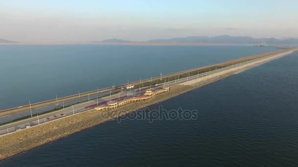 Vista Aérea Saemangeum Seawall Vista Aérea Saemangeum Seawall Corea Del — Vídeo de stock