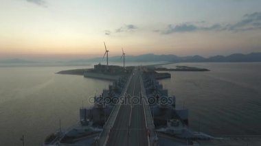 Sunrise Saemangeum set / hava havadan görünümü görünümü Sunrise Saemangeum Deniz kenarındaki sete, Güney Kore, Asya zaman Ekim-25-2017