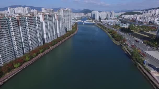 2017 Ősszel Suyeong Folyó Busan 2017 Ősz Suyeong Folyó Busan — Stock videók