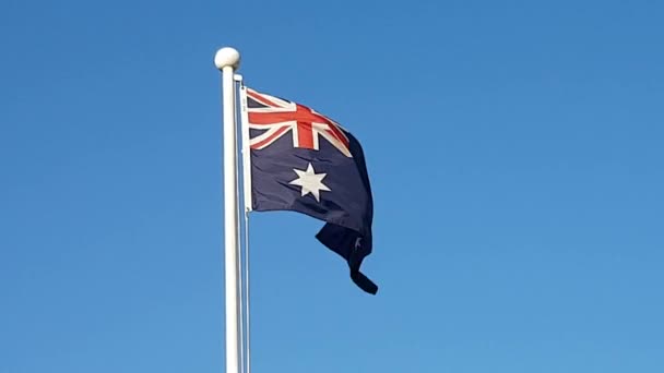 Bandera Australia Ondeando Aire Corea Del Sur Bandera Australia Ondeando — Vídeo de stock