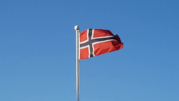 Norwegian Flag Waving Air South Korea Norwegian Flag Waving Air — Stock Video