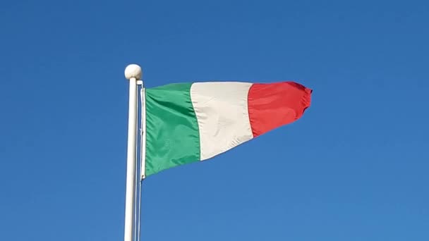 Italie Drapeau Agitant Dans Air Corée Sud Les Xxiiie Jeux — Video