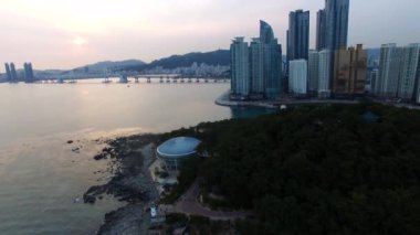 Dongbaekseom Park, Haeundae, Busan, Güney Kore, Asya / Dongbaekseom Park, Haeundae, Busan, Güney Kore, Asya zaman Şubat-18-2018