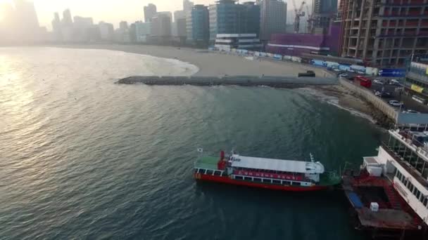 Vorfrühling Haeundae Beach Busan Südkorea Asien Vorfrühling Haeundae Beach Busan — Stockvideo