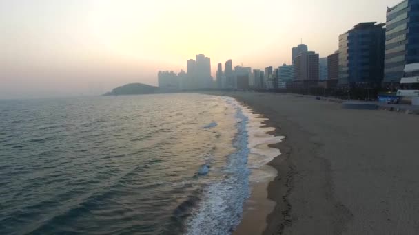 Begin Voorjaar Van Haeundae Beach Busan Zuid Korea Azië Begin — Stockvideo