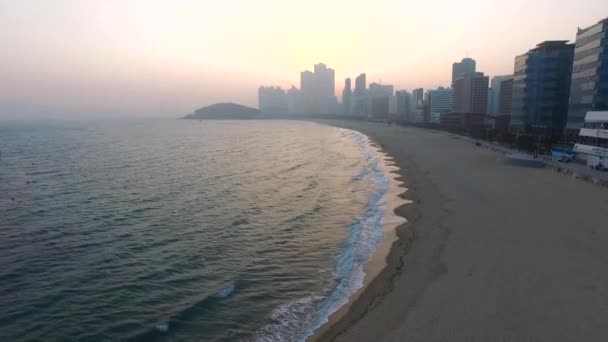 Początek Wiosny Haeundae Beach Busan Korea Południowa Azji Wczesną Wiosną — Wideo stockowe