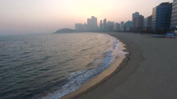 Korai Tavaszi Haeundae Beach Busan Dél Korea Ázsia Kora Tavasszal — Stock videók