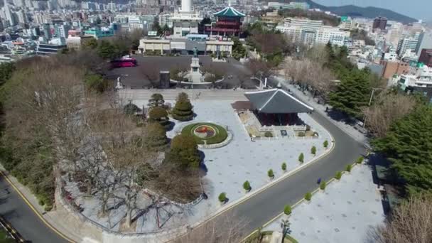 Anfang Frühling Des Busan Turms Busan Südkorea Asien Anfang Frühling — Stockvideo