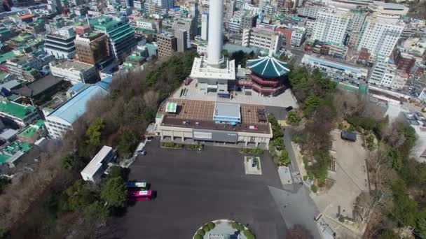 Primavera Temprana Busan Tower Busan Corea Del Sur Asia Primavera — Vídeo de stock