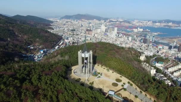 Chunghontap Pagoda Central Parku Pusan Jižní Korea Asie Chunghontap Pagoda — Stock video