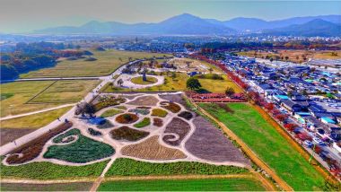 Cheomseongdae Gyeongju, Güney Kore, sonbahar