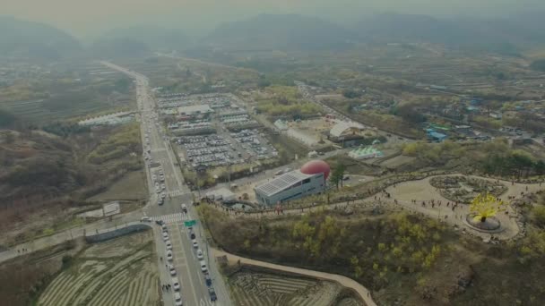 Місті Kurye Sansuyu Conrnus Плодів Фестиваль Місті Kurye Південна Корея — стокове відео