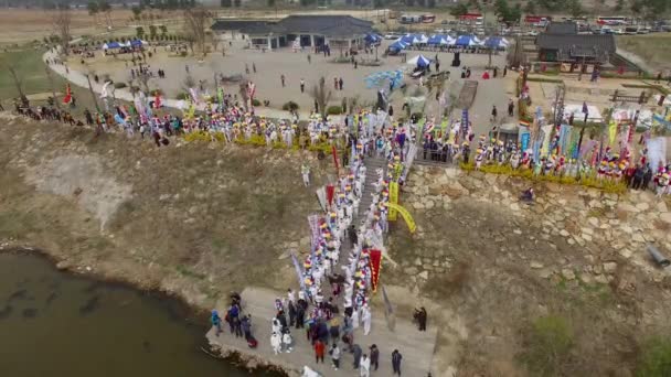 Gayajin Yongsinje Ritual Dios Dragón Yangsan Corea Del Sur Asia — Vídeo de stock