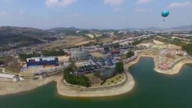Gyeongju, Güney Kore, Asya Bomun Park'ta sıcak hava balon / sıcak hava balon Bomun Park Gyeongju, Güney Kore, Asya zaman Nisan-03-2018