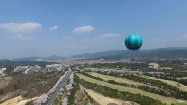 Gyeongju Güney Kore Asya Bomun Park Sıcak Hava Balon Sıcak — Stok video