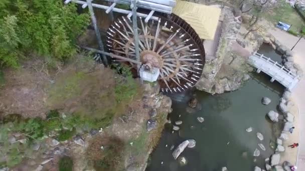 Große Koreanische Wassermühle Bomun Park Gyeingju Südkorea Asia Große Koreanische — Stockvideo