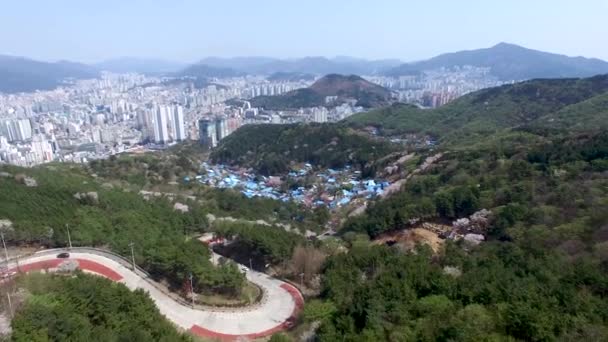 Voorjaar Van Mulmangol Dorp Busan Zuid Korea Asia Voorjaar Van — Stockvideo